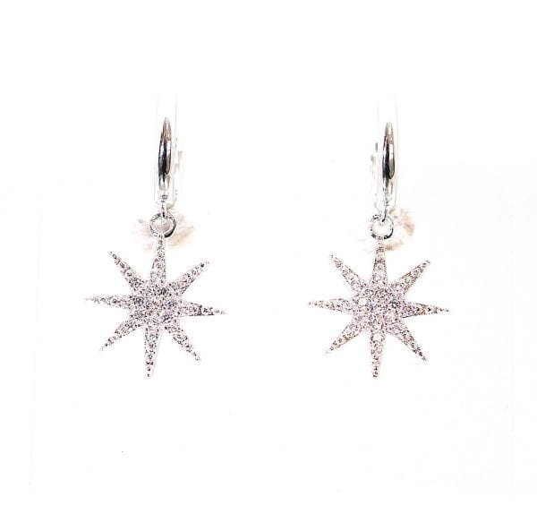 Silver Star Drop Earrings Smiths Jewellers