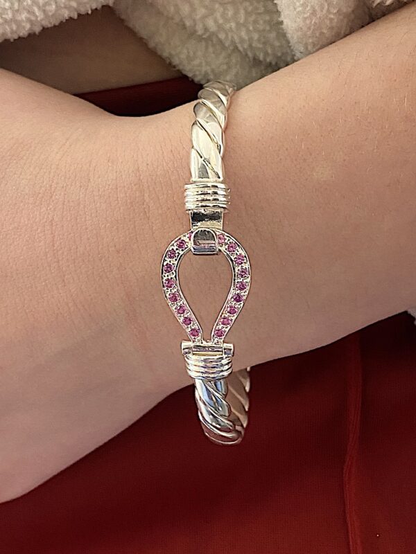 Ladies 4mm Silver Hook Bangle - Smiths Jewellers