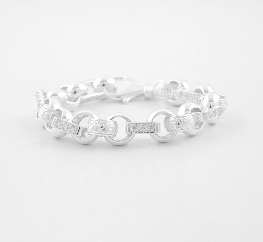 Medium Solid Silver Gypsy Link Bracelet Smiths Jewellers