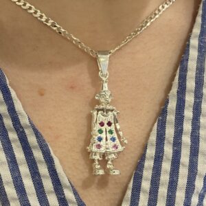 Solid Silver Movable Clown Pendant