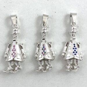 Solid Silver Circus Clown Pendant